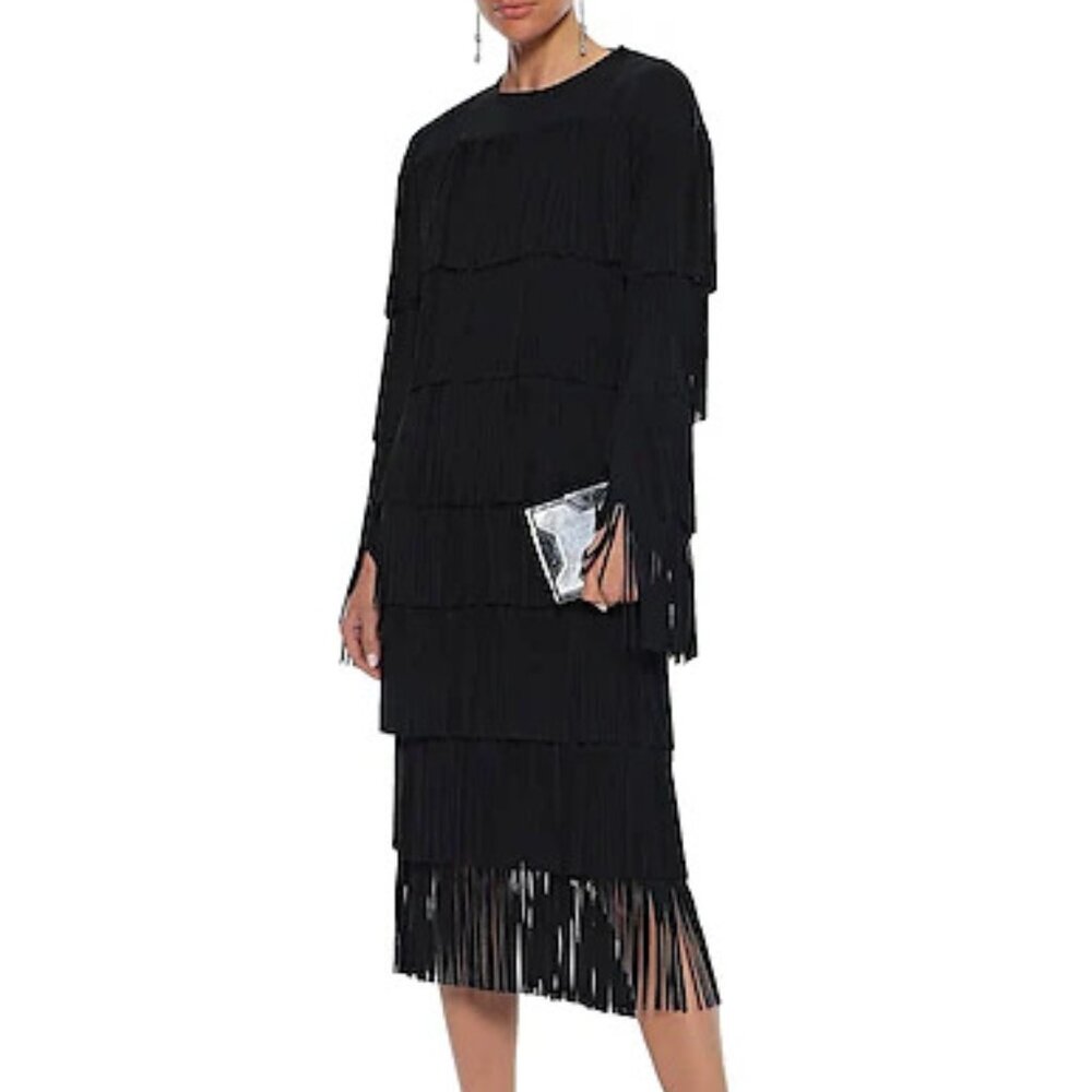 Tom Ford Leather Fringe Midi Dress